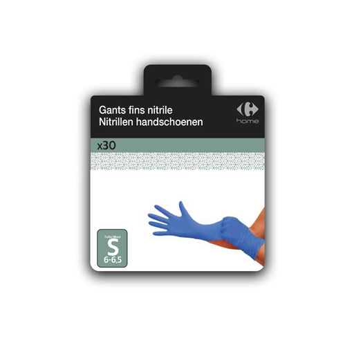 [3616181588588] CARREFOUR Gant Nitril T6 30 pairs pack
