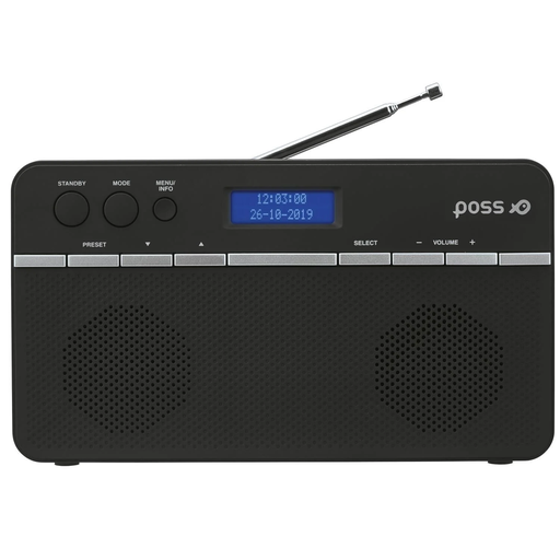 [3616181642136] POSS Portable Radio PSDAB50 Black
