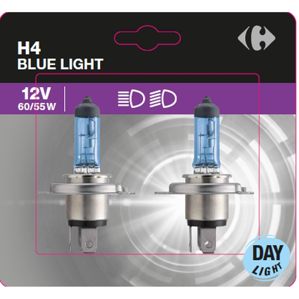 CARREFOUR Ampoule auto H4 Blue Light Day Light 12V 55/60W le lot de 2 ampoules