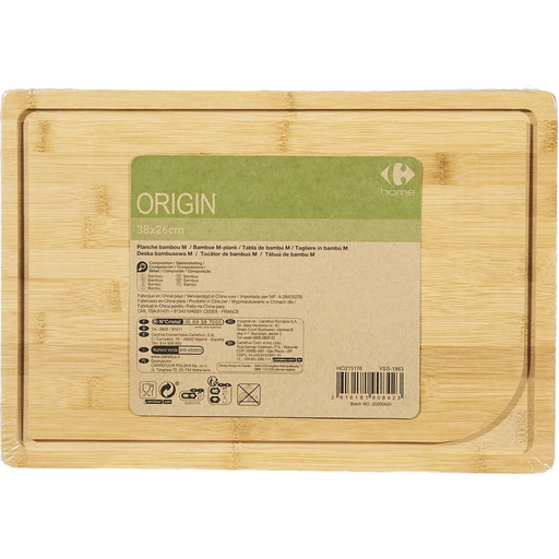 [3616181908423] CARREFOUR Planche à découper rectangulaire bambou HOME la planche à découper
