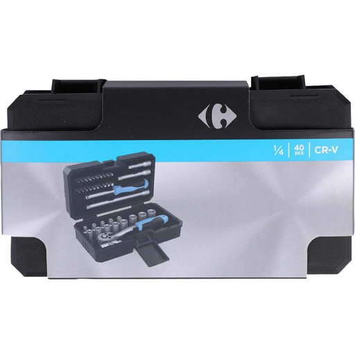 [3616181923488] CARREFOUR 1/4' Socket Set 40 pieces