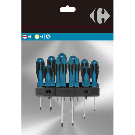 [3616181923761] CARREFOUR Screwdriver Set x12