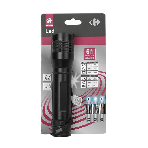 [3616181942410] CARREFOUR Lampe de poche LED en aluminium la lampe