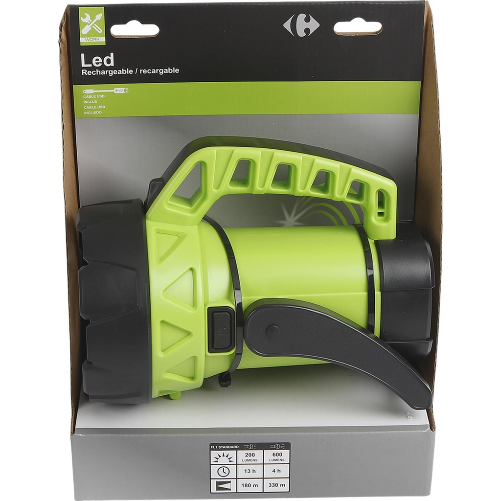 CARREFOUR Rechargeable LED Flashlight the flashlight