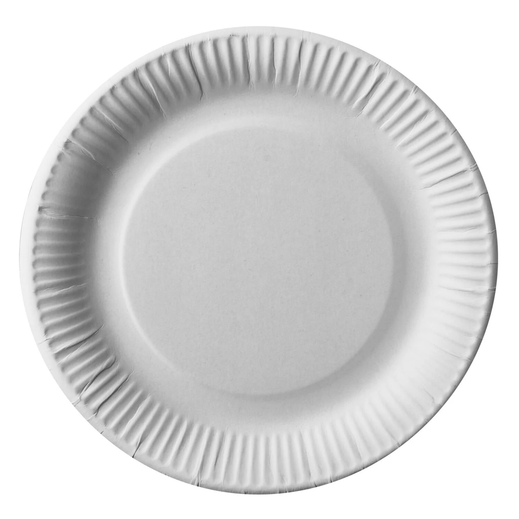 CARREFOUR White cardboard plate 18cm pack of 50