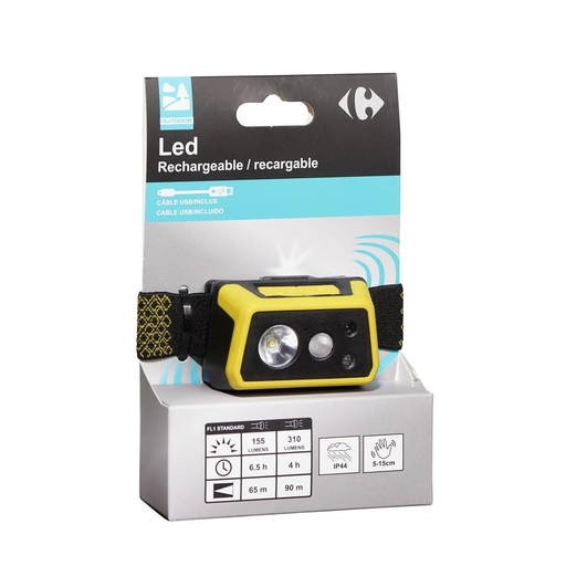 [3616182402562] CARREFOUR Linterna frontal recargable la torche frontale