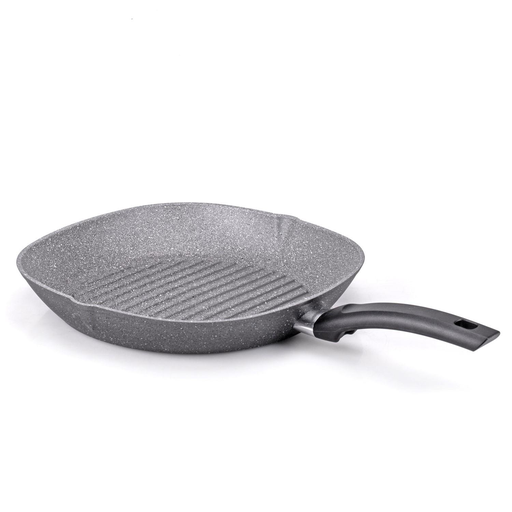 [3616182435980] CARREFOUR Grill Pan 28x28cm Aluminium Non-Stick Coating All Hobs Including Induction Stone HOME