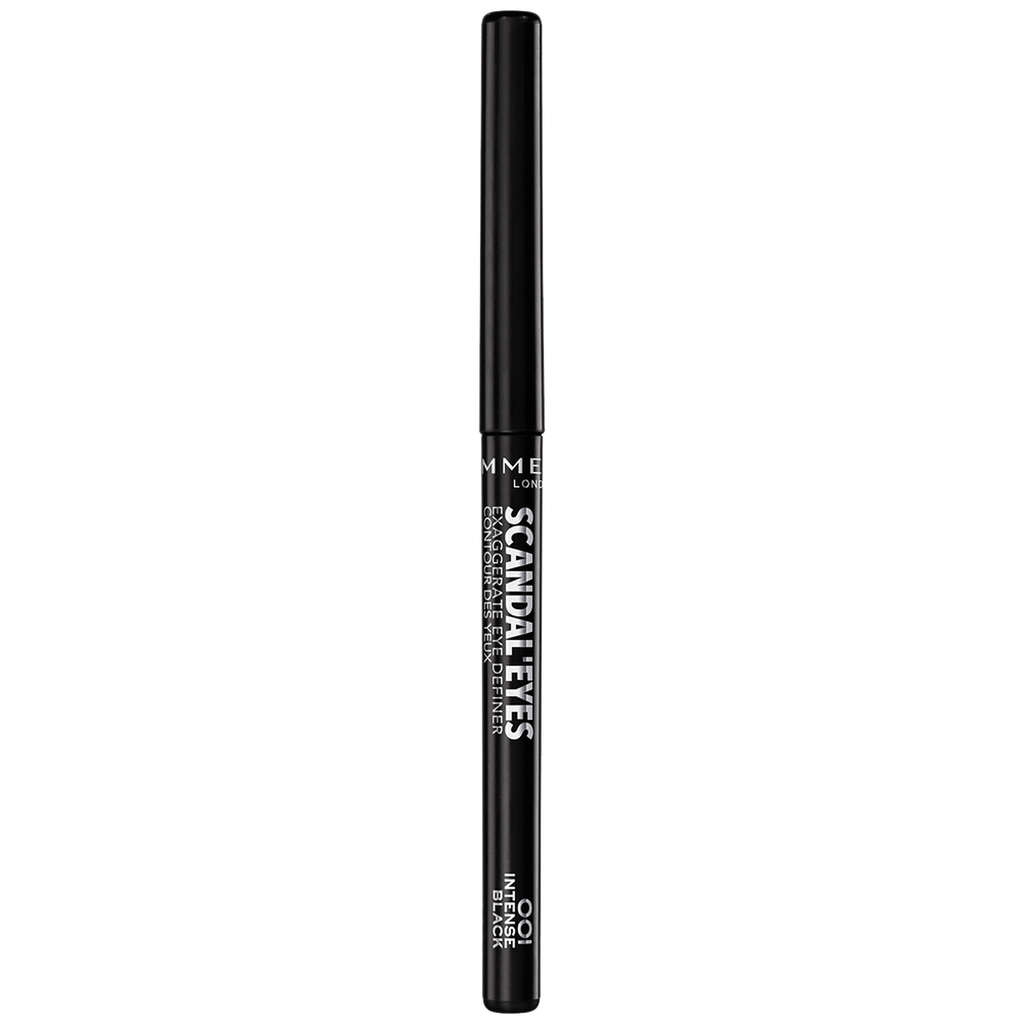 RIMMEL Lápis de Olhos Waterproof de Longa Duração Scandaleyes Tom Preto 001, 1 unidade