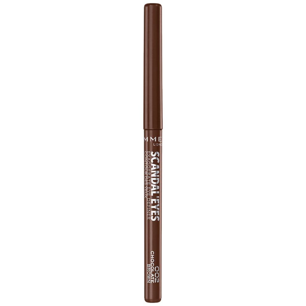 RIMMEL Lápis Cremoso Waterproof Scandaleyes Exaggerate Definer Tom Chocolate (002) o lápis de olhos