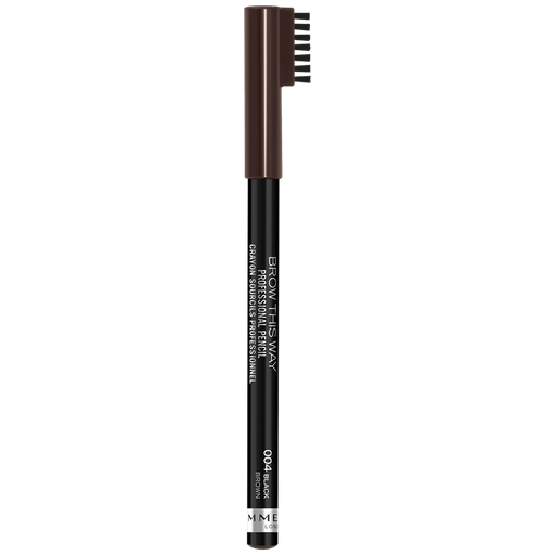[3616302639410] RIMMEL Lápis de Sobrancelhas Profissional Brow This Way 004 Black Brown 1 unidade