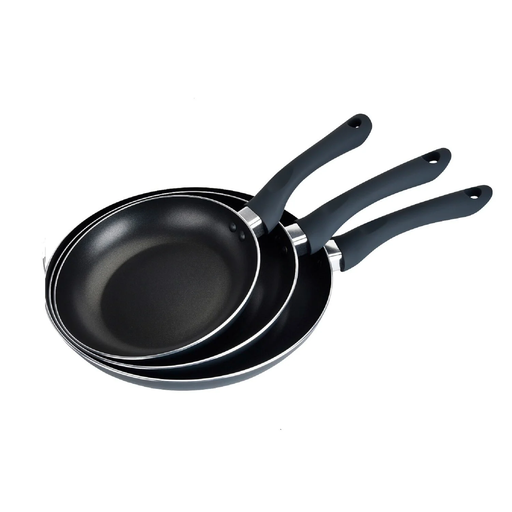 [3616473052490] CARREFOUR Set of 3 Daily HOME Aluminium Frying Pans 20/24/28cm