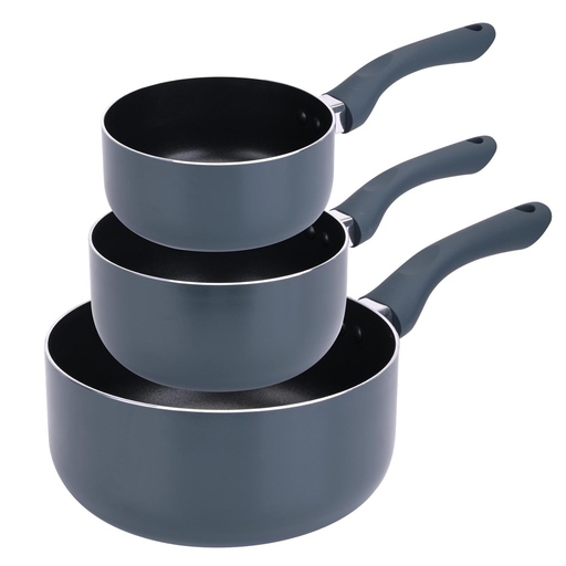 [3616473052506] CARREFOUR Saucepan 3-piece set 16/18/20cm Aluminium Non-stick Coating Daily HOME
