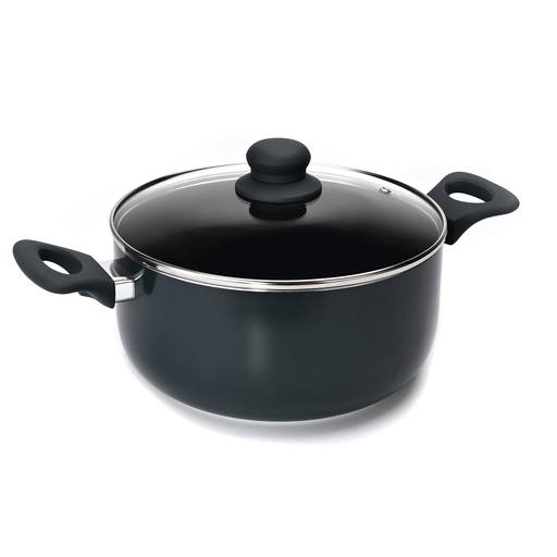 [3616473052513] CARREFOUR Faitout 24cm Aluminium Non-Stick Coating All Hobs Including Induction With Lid Daily HOME 4.5 L