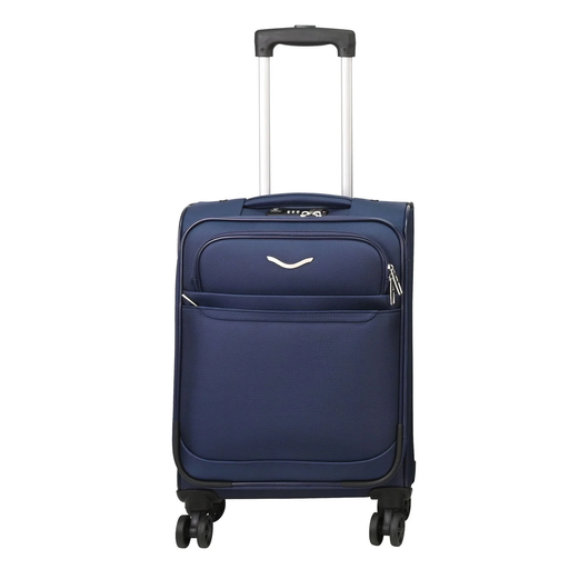 [3616473131676] CARREFOUR Mala de Cabine Flexível S 53cm Azul 4 Rodas Smart