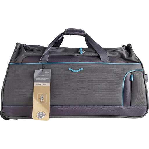 [3616473132086] CARREFOUR Saco Flexível L 72cm Cinzento 2 Rodas Chill, o saco