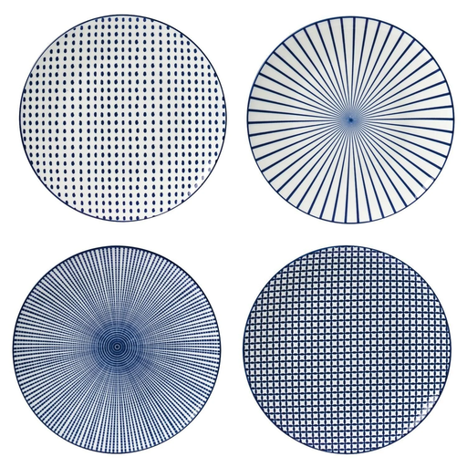 [3616473150530] CARREFOUR Blue Porcelain Dinner Plate 26.5cm Kimiko HOME