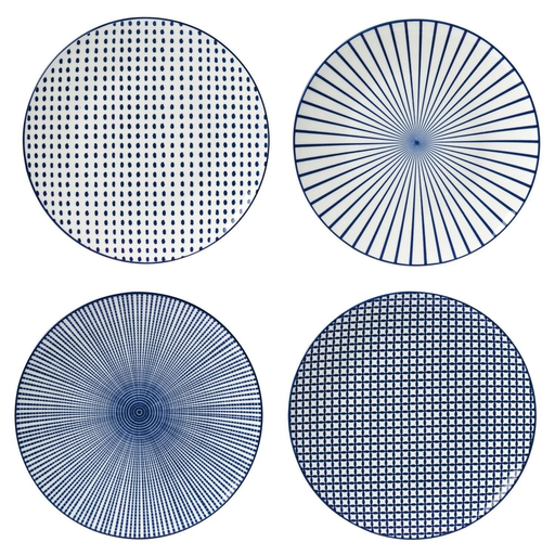 [3616473152992] CARREFOUR Plato de Postre Azul de Porcelana 19cm Kimiko HOME