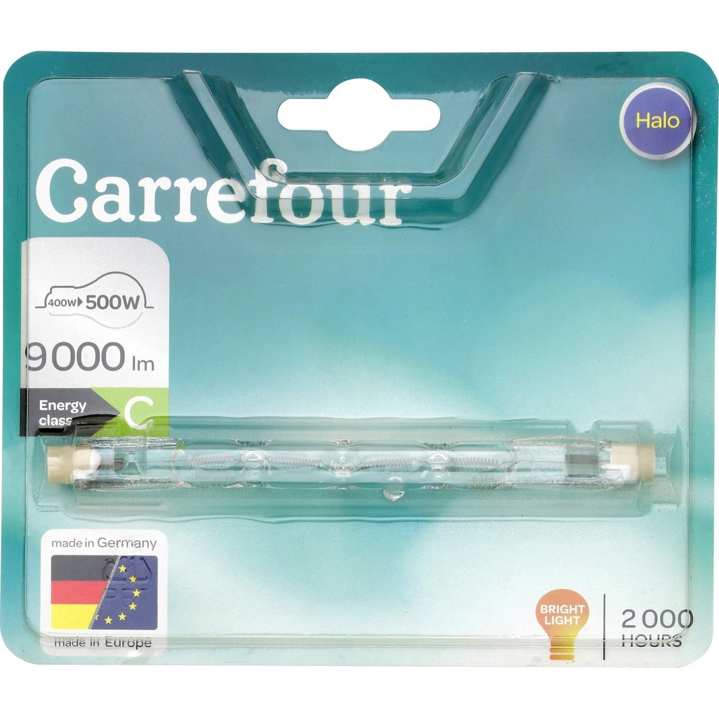 CARREFOUR Halogen Pencil Bulbs 118mm 500W Warm White 1-pack