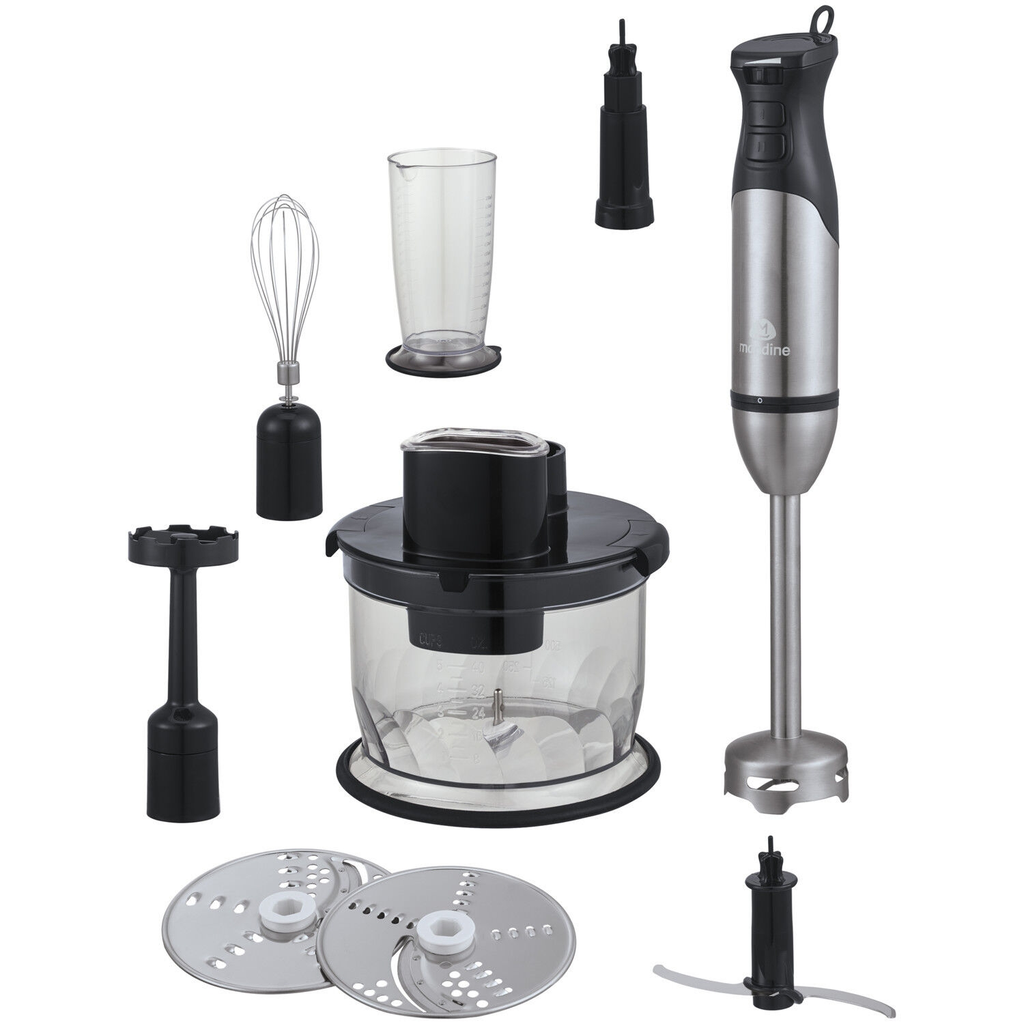 MANDINE Mixeur plongeant multifonction MHB1200FS-21 Inox/Noir le mixeur