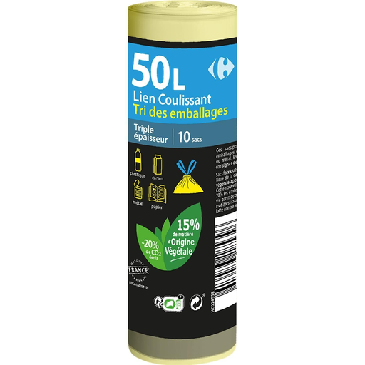 [3616473185396] CARREFOUR Sacos do lixo 50 L 10 sacos
