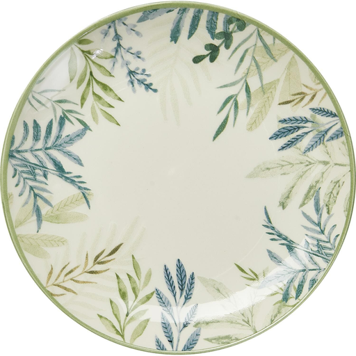 [3616473194510] CARREFOUR Dessert Plate 20cm Green Foliage Pattern 1 unit