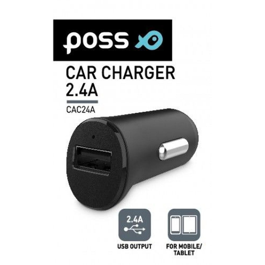 POSS Chargeur de voiture CAC1, noir le chargeur