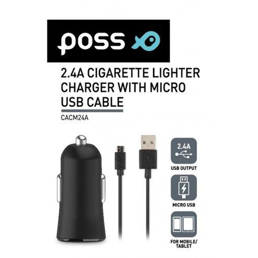[3616473200648] POSS Cargador de coche con cable mini USB 1 unidad