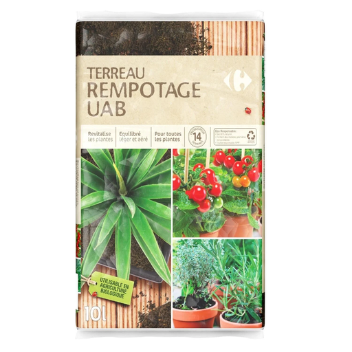 [3616473883513] CARREFOUR Terra para Transplante Utilizável em Agricultura Biológica 10 L