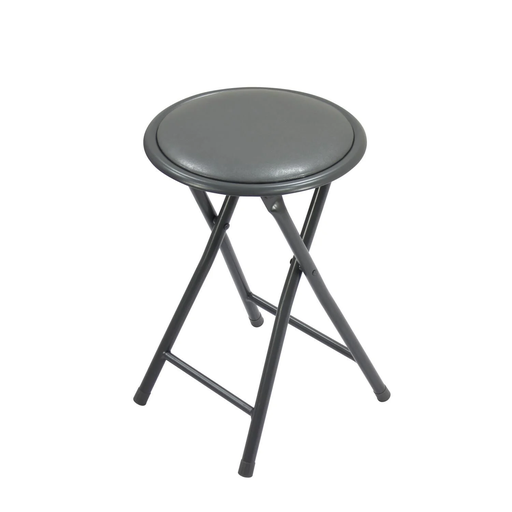 [3616473917348] CARREFOUR Tabouret pliant 30x30x45cm gris HOME