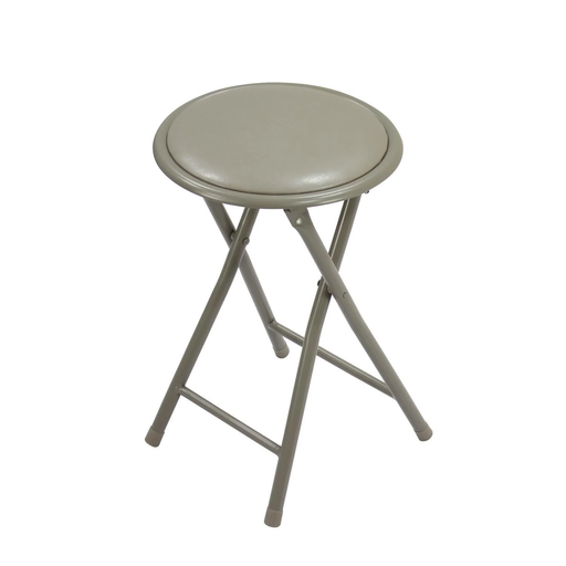 [3616473917362] CARREFOUR Folding Stool 30x30x45cm Taupe HOME