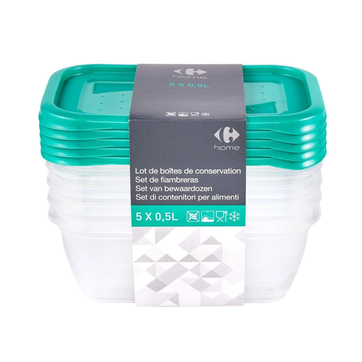 [3616474415706] CARREFOUR Food Storage Containers 0.5 L x5