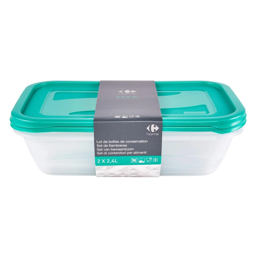 [3616474415744] CARREFOUR Boîte de conservation x2 2,4 L