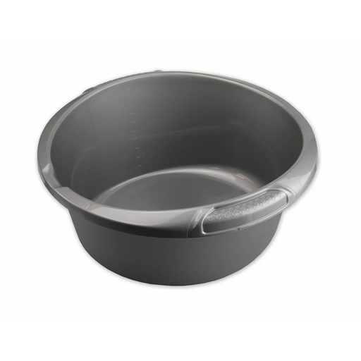 [3616474417649] CARREFOUR Bassine ronde gris métal 10 L