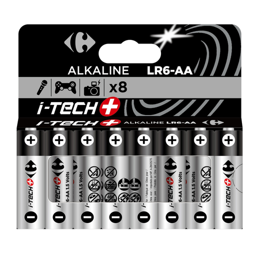 [3616474434646] CARREFOUR Pile LR6/AA i-tech+ x8