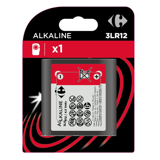 [3616474435612] CARREFOUR Pile Alcaline 3LR12 4,5V Classic la pile