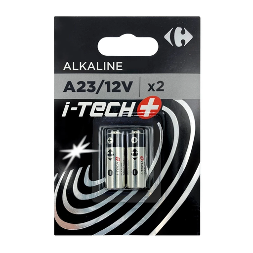 [3616474651302] CARREFOUR Piles Alcaline A23 12V I-TECH+ lot de 2