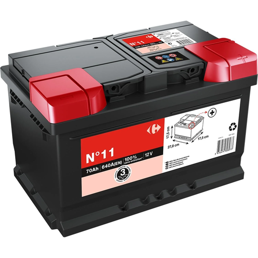 [3616474808973] CARREFOUR Batterie auto 70Ah 640A 12 Volts