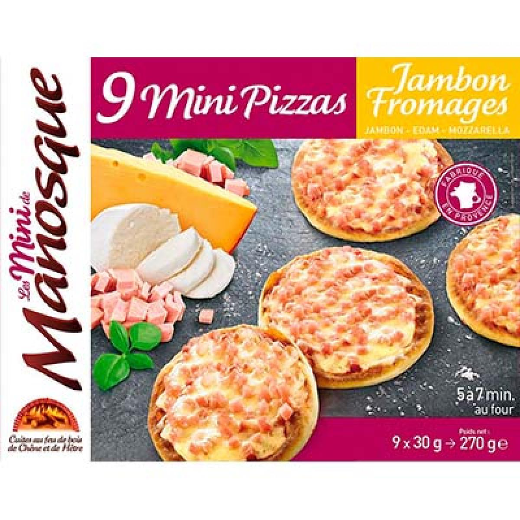 1ER PRIX Mini Pizzas Ham Cheese 270 g