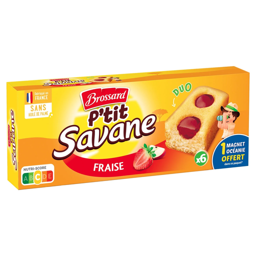 [3660140945455] SAVANE Brossard Petit Duo bolos recheados com morango 7 bolos 25 g