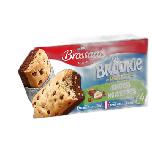 [3660140957557] BROSSARD Le Brookie Pocket Cookies au chocolat sur brownie saveur noisette 184 g