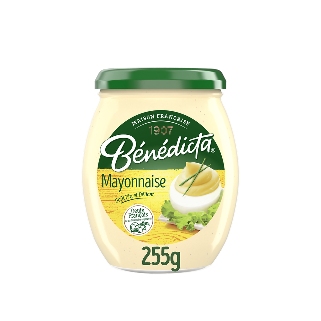 BENEDICTA Mayonnaise aux œufs de poules élevées en plein air 255 g