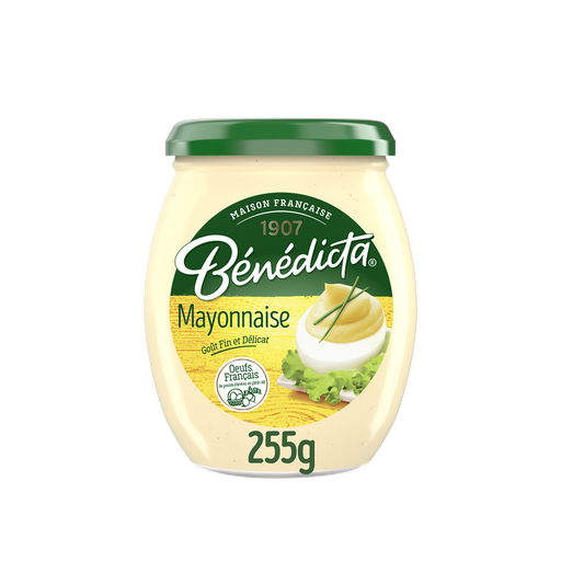[3660603081843] BENEDICTA Mayonnaise aux œufs de poules élevées en plein air 255 g