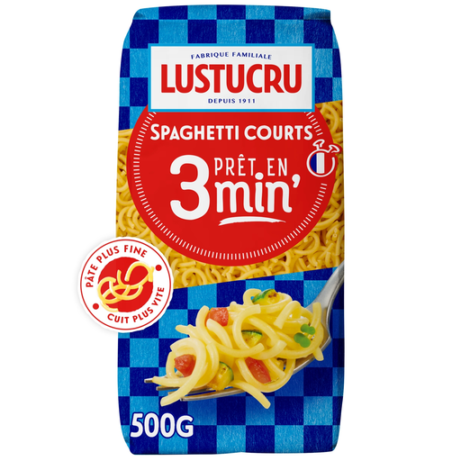 [3660861003311] LUSTUCRU Pâtes Spaghetti courts cuisson rapide 500 g
