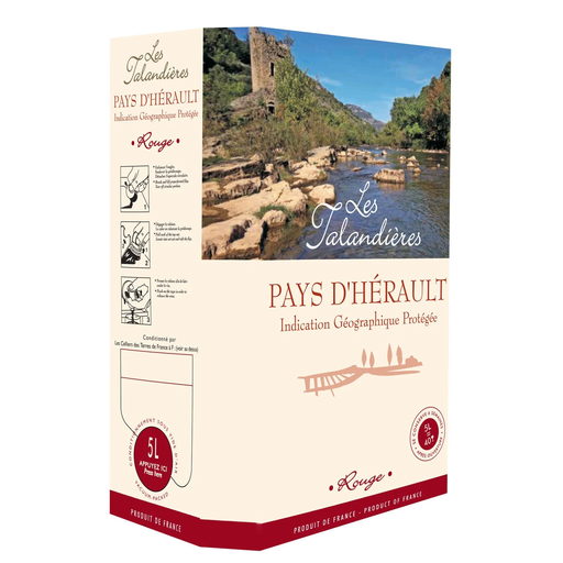 [3660989063860] LES TALANDIERES Vin Rouge I.G.P. Pays d'Hérault 5 L