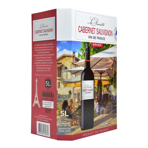 [3660989179653] LA FRANCETTE Vino Tinto Cabernet Sauvignon 5 L