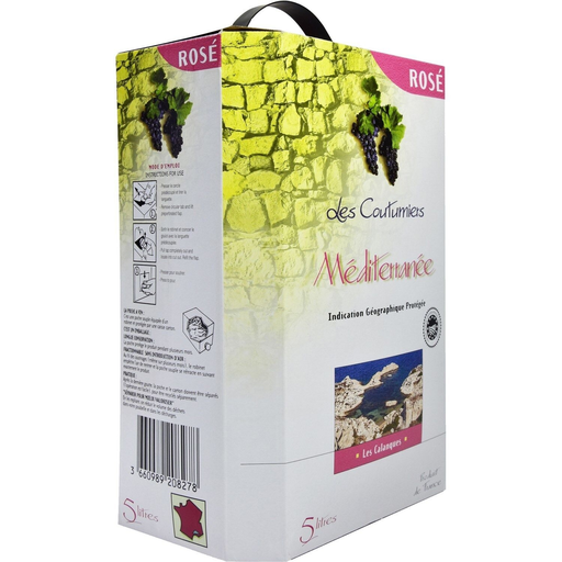 [3660989208278] LES COUTUMIERS Rosé Wine IGP Méditerranée 5 L