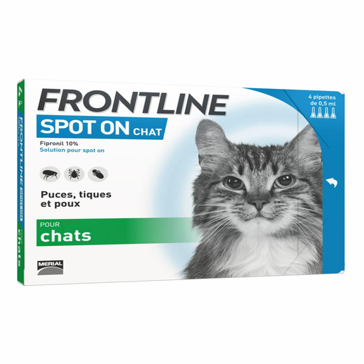 [3661103037613] FRONTLINE Antiparasitaire Pipette Pour Chat, la boite de 4 pipettes