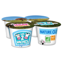 LES 2 VACHES Organic stirred plain yogurt 0% fat 4 pots of 115 g