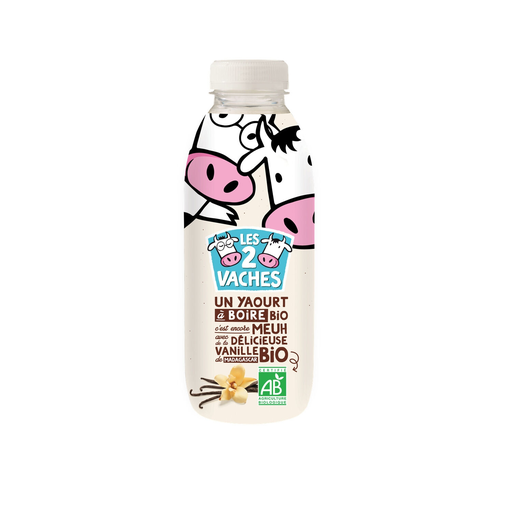 [3661344604889] LES 2 VACHES Yaourt à boire vanille Bio 500 ml