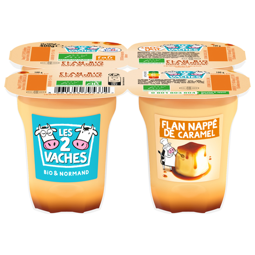 [3661344795372] LES 2 VACHES Pudim de baunilha com caramelo 4x100g